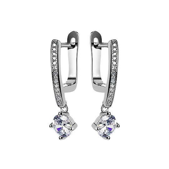 Серьги серебряные CAS3857E | Серьги купить по доступной цене в ювелирном магазине «Золотая Подкова»