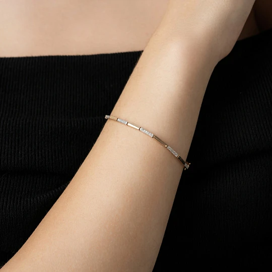 Браслет золотой Т142101211 | Браслеты с фианитом купить по выгодной цене в ювелирном магазине ⭐️ «Золотая Подкова»