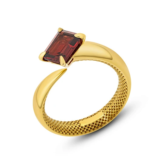 Кольцо серебряное 00981-10-090514-19 поз. | Кольца с гранатом купить по выгодной цене в ювелирном магазине ⭐️ «Золотая Подкова»
