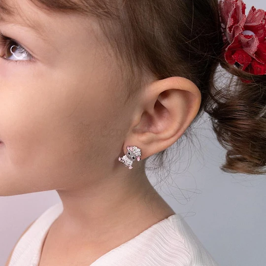 Серьги серебряные са-00р216 Овечка | Ювелирные изделия от бренда Серебро России 💍 купить по доступной цене в ювелирной сети «Золотая Подкова»