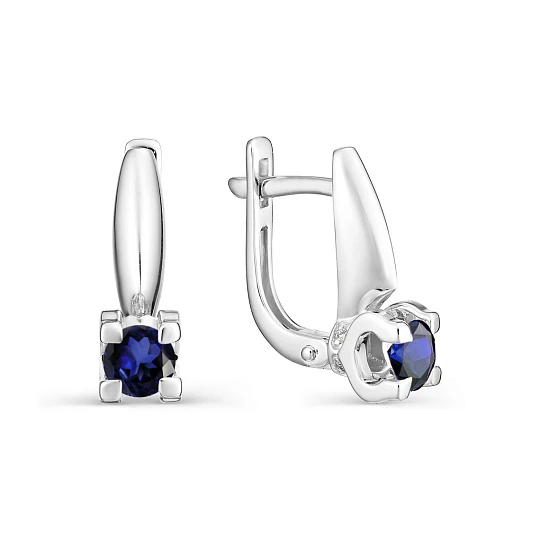 Серьги золотые 22947-202 | Серьги с сапфиром купить по выгодной цене в ювелирном магазине ⭐️ «Золотая Подкова»