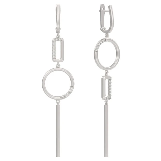 Серьги серебряные 1052842-01110 | Женские серебряные серьги купить по выгодной цене в ювелирном магазине ⭐️ «Золотая Подкова»