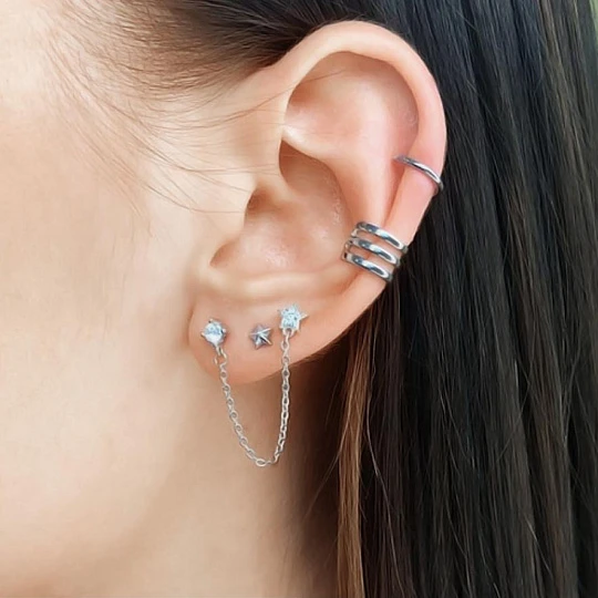 Серьги серебряные 02DE6077a-202 | Каффы серьги купить по выгодной цене в ювелирном магазине ⭐️ «Золотая Подкова»