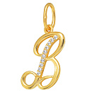 Подвеска золотая 818-00952-10-00-20-02 "В" | Подвеска золотая 818-00952-10-00-20-02 "В" купить по цене 15165 руб. в ювелирном магазине ⭐️ «Золотая Подкова»