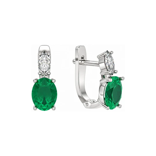 Серьги из серебра с агатом