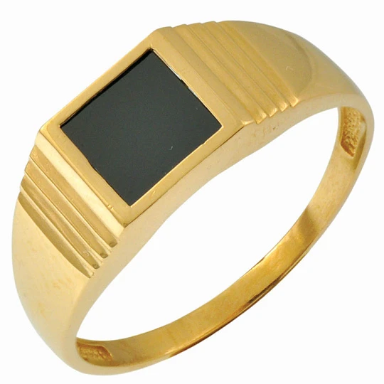 Кольцо золотое 82561Аг.Ч | Кольца с агатами купить по выгодной цене в ювелирном магазине ⭐️ «Золотая Подкова»