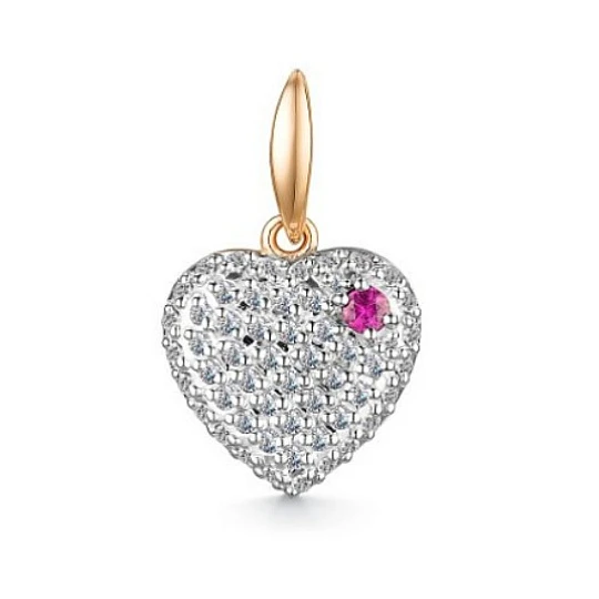 Подвеска золотая 35586-103 | Подвески и кулоны с рубинами купить по выгодной цене в ювелирном магазине ⭐️ «Золотая Подкова»