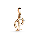 Подвеска золотая 35010-100 "Р" | Подвеска золотая 35010-100 "Р" купить по цене 12761 руб. в ювелирном магазине ⭐️ «Золотая Подкова»