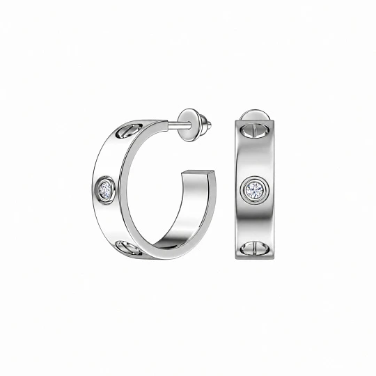 Серьги из серебра с фианитами