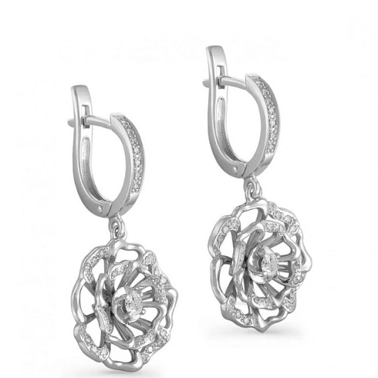 Серьги золотые 12-1447-1000 | Женские золотые серьги купить по выгодной цене в ювелирном магазине ⭐️ «Золотая Подкова»