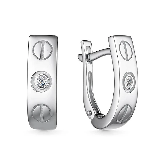 Серьги золотые 25775-200 | Серьги с бриллиантами купить по выгодной цене в ювелирном магазине ⭐️ «Золотая Подкова»