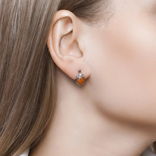 Серьги серебряные 94023703 | Ювелирные изделия в сети Золотая Подкова