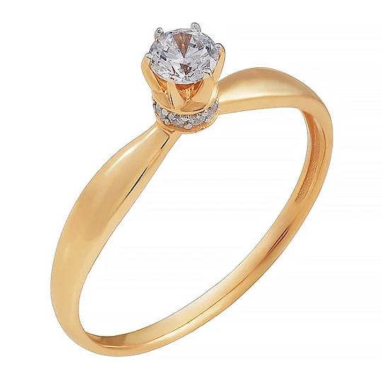 Кольцо золотое 802-02399-10-00-20-00 | Ювелирные изделия в сети Золотая Подкова