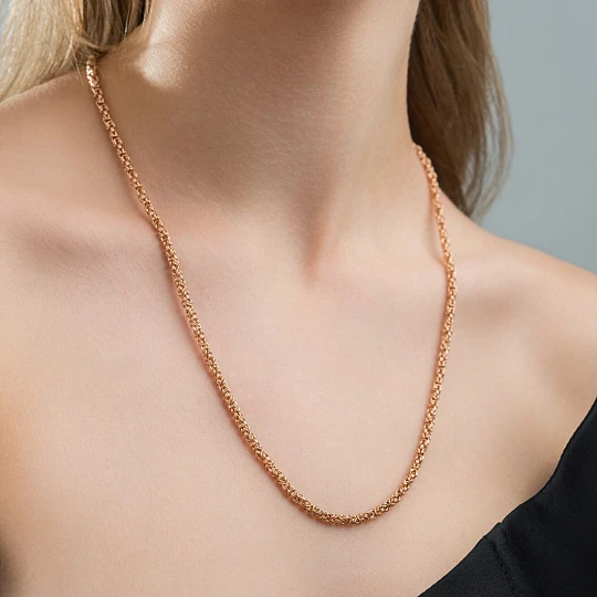 Цепь золотая ЦПВЗ00110050 | Ювелирные изделия от бренда Каратов 💍 купить по доступной цене в ювелирной сети «Золотая Подкова»