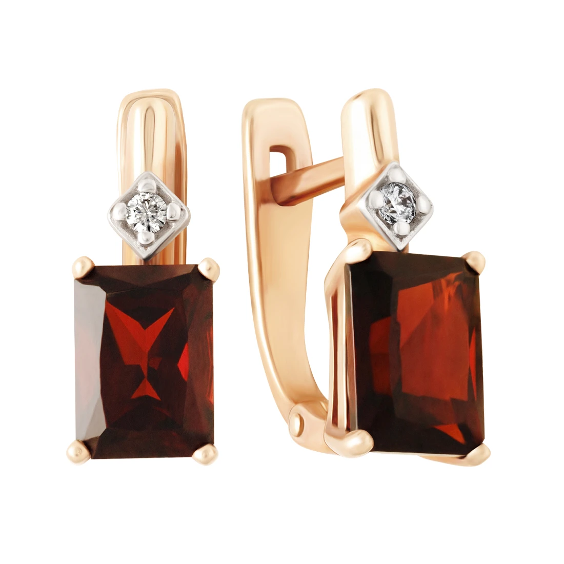 Серьги золотые 1022-11130-G | Серьги с гранатом купить по выгодной цене в ювелирном магазине ⭐️ «Золотая Подкова»