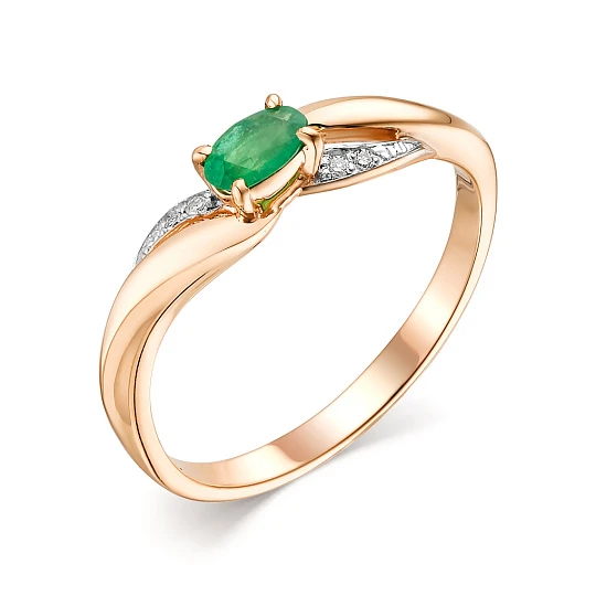 Кольцо золотое 13688-101 | Кольца с изумрудами купить по выгодной цене в ювелирном магазине ⭐️ «Золотая Подкова»