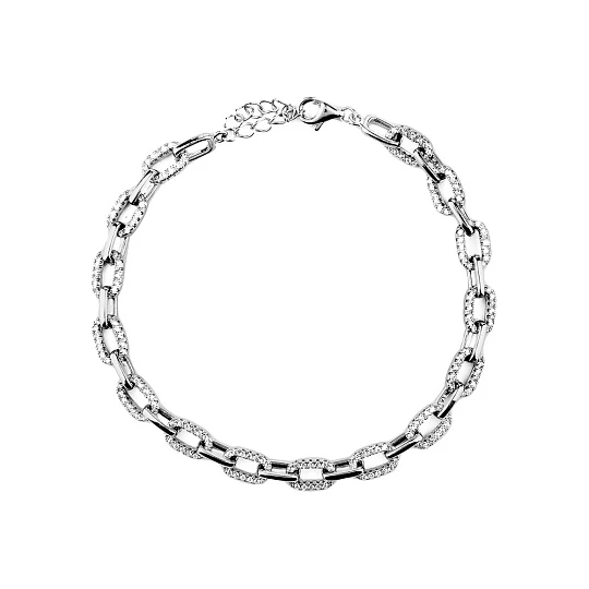Браслет серебряный CAB2000 | Браслеты с фианитом купить по выгодной цене в ювелирном магазине ⭐️ «Золотая Подкова»