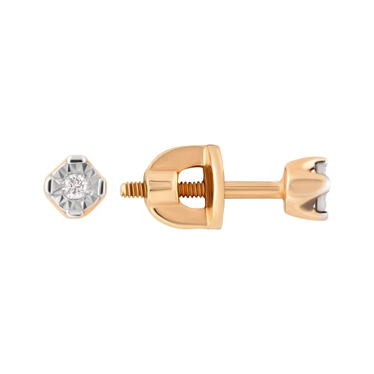 Серьги золотые 804-02202-10-11-00-50 | Пусеты гвоздики и пусеты винтовые серьги купить по выгодной цене в ювелирном магазине ⭐️ «Золотая Подкова»