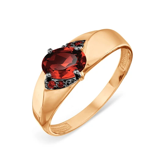 Кольцо золотое Т14301А477-02 | Кольца с гранатом купить по выгодной цене в ювелирном магазине ⭐️ «Золотая Подкова»