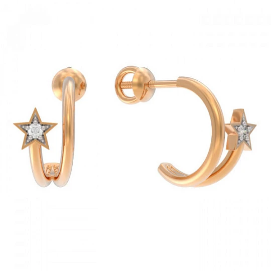 Серьги золотые 1043072-11110 | Ювелирные изделия в сети Золотая Подкова