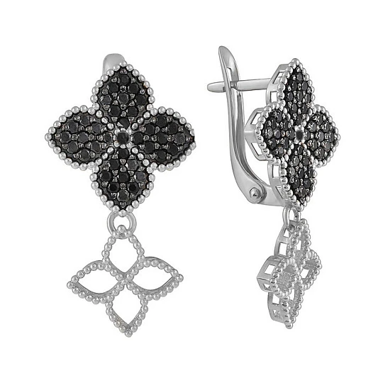 Серьги из серебра с фианитами