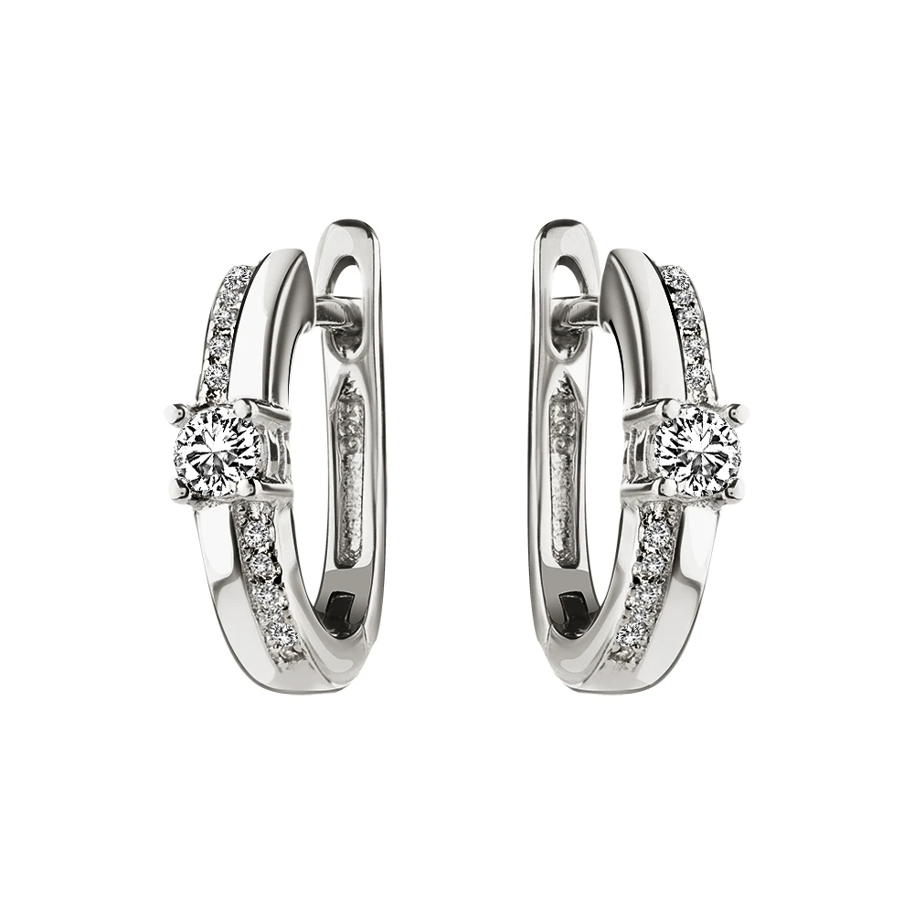 Серьги из серебра с фианитами