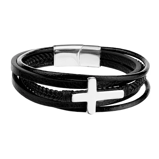 Браслет стальной AS-BR059-bkGm | Мужские браслеты купить по выгодной цене в ювелирном магазине ⭐️ «Золотая Подкова»