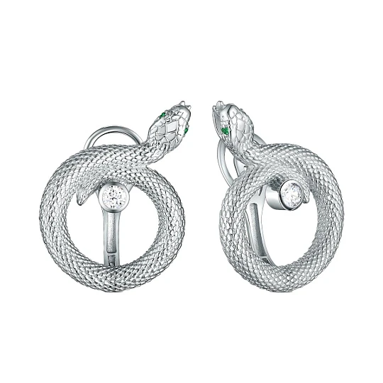 Серьги серебряные 421-10-738р | Ювелирные изделия от бренда Серебро России 💍 купить по доступной цене в ювелирной сети «Золотая Подкова»