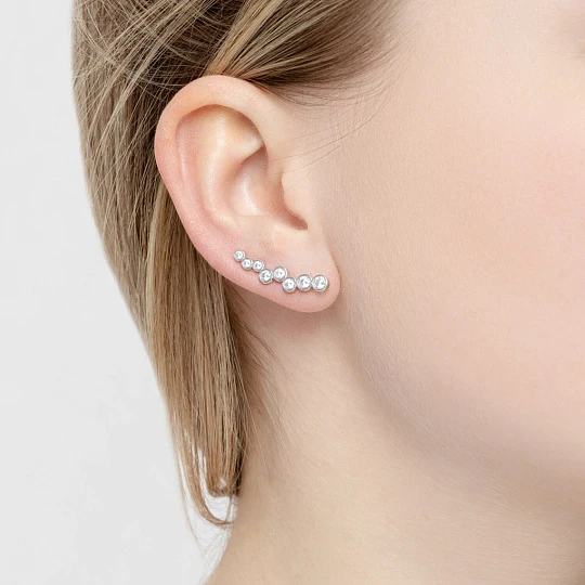 Серьги серебряные 94021652 | Зажимы серьги купить по выгодной цене в ювелирном магазине ⭐️ «Золотая Подкова»