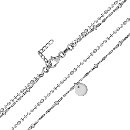 Цепь серебряная 0382R010L45 | Серебряные цепи купить по выгодной цене в ювелирном магазине ⭐️ «Золотая Подкова»