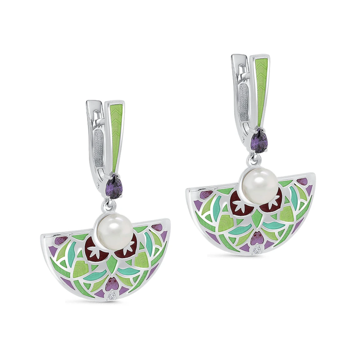 Серьги серебряные 12-718-1501 | Английский замок серьги купить по выгодной цене в ювелирном магазине ⭐️ «Золотая Подкова»