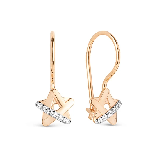 Серьги золотые 022732-1102 | Ювелирные изделия в сети Золотая Подкова