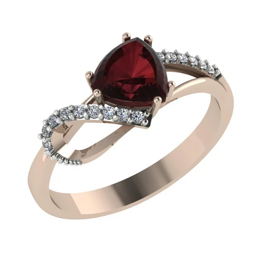 Кольцо золотое 1020261-11130-G | Кольца с гранатом купить по выгодной цене в ювелирном магазине ⭐️ «Золотая Подкова»