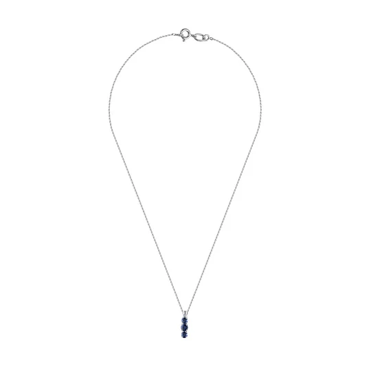 Колье золотое 63208-202 | Колье с сапфиром купить по выгодной цене в ювелирном магазине ⭐️ «Золотая Подкова»