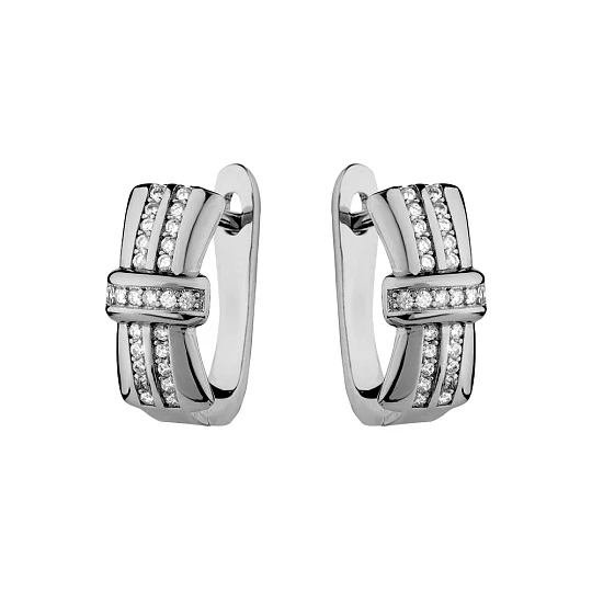 Серьги серебряные CAS5407E | Серебряные серьги купить по выгодной цене в ювелирном магазине ⭐️ «Золотая Подкова»