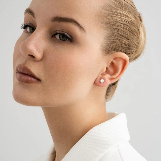 Серьги из золота с фианитами