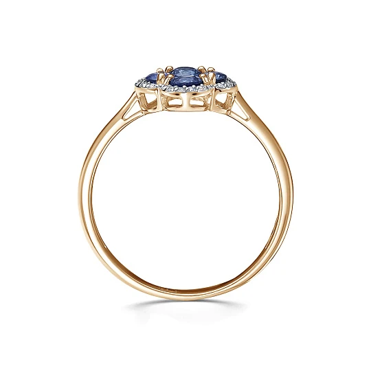 Кольцо золотое 11434-151-13-00 | Кольца с сапфиром купить по выгодной цене в ювелирном магазине ⭐️ «Золотая Подкова»