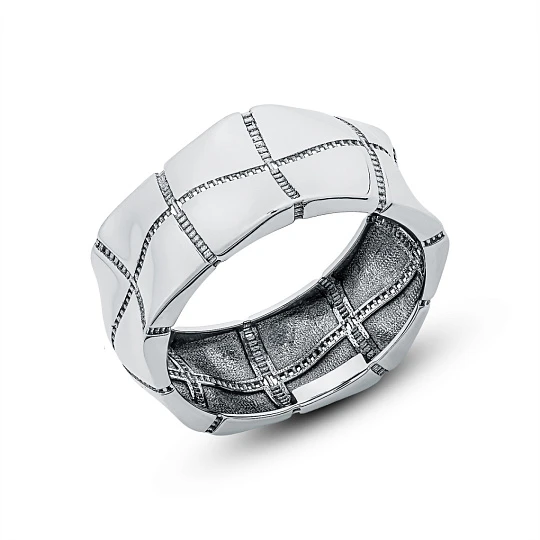 Кольцо серебряное 00672-10-090101-00 | Кольца без вставок купить по выгодной цене в ювелирном магазине ⭐️ «Золотая Подкова»