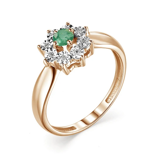 Кольцо золотое 13224-101 | Кольца с изумрудами купить по выгодной цене в ювелирном магазине ⭐️ «Золотая Подкова»