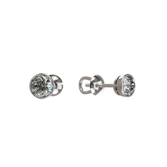 Серьги из серебра с фианитами