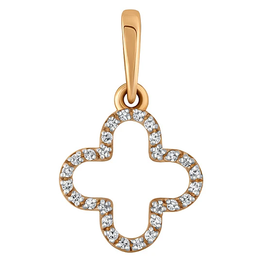 Подвеска золотая 106048-1102 | Подвески и кулоны с фианитом купить по выгодной цене в ювелирном магазине ⭐️ «Золотая Подкова»