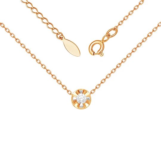 Колье золотое П13117793 | Колье с бриллиантами купить по выгодной цене в ювелирном магазине ⭐️ «Золотая Подкова»