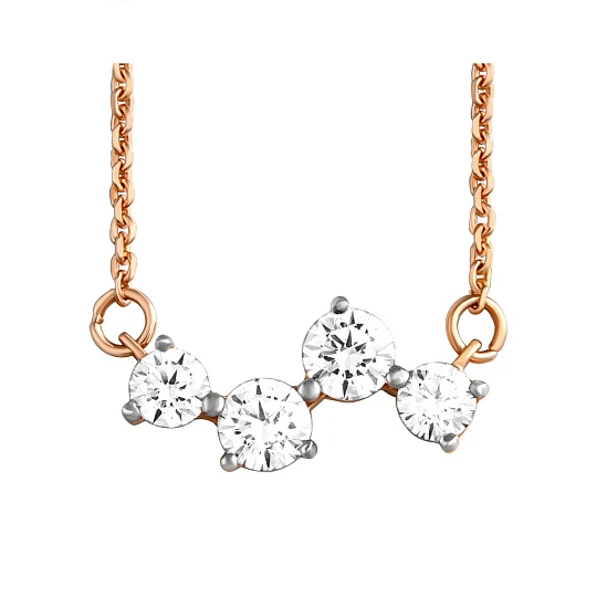 Колье золотое 806-02472-10-00-20-00 | Колье с фианитом купить по выгодной цене в ювелирном магазине ⭐️ «Золотая Подкова»