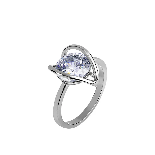 Кольцо серебряное SET10248R | Кольца с фианитом купить по выгодной цене в ювелирном магазине ⭐️ «Золотая Подкова»