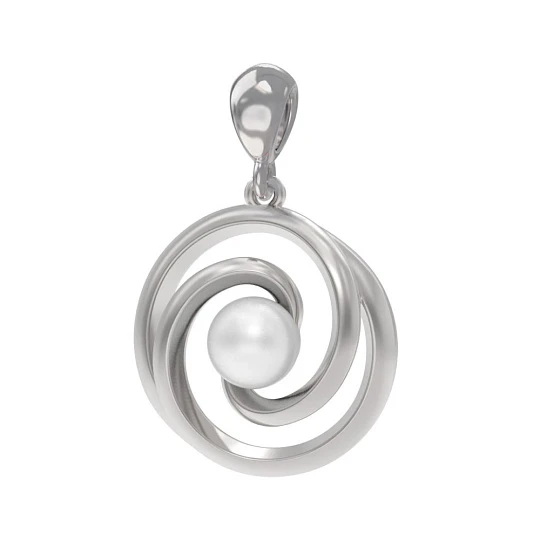Подвеска серебряная 1037203-01250-2S | Подвески и кулоны с жемчугом купить по выгодной цене в ювелирном магазине ⭐️ «Золотая Подкова»
