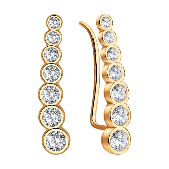 Серьги из серебра с фианитами