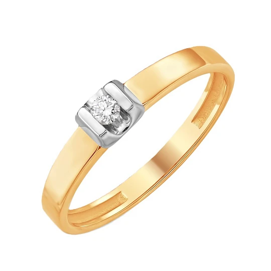 Кольцо золотое К15121228 | Помолвочные кольца купить по выгодной цене в ювелирном магазине ⭐️ «Золотая Подкова»