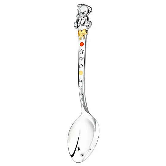 Ложка Ag 1183ЛЖ05808 поз. Мишка с бантом | Ювелирные изделия в сети Золотая Подкова