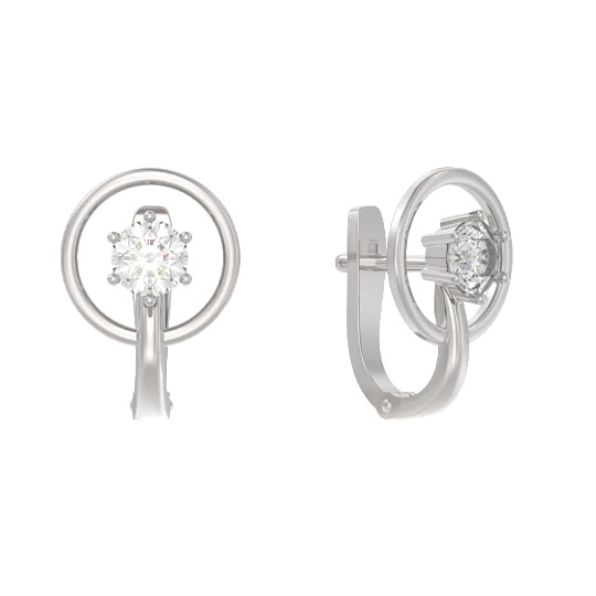 Серьги из серебра с фианитами