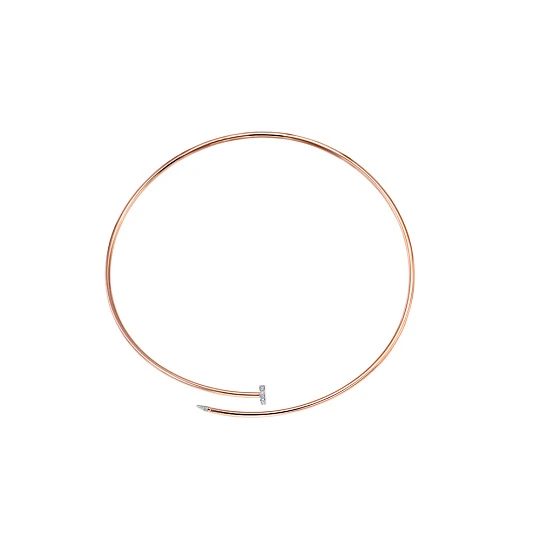 Колье золотое 770029 | Колье с фианитом купить по выгодной цене в ювелирном магазине ⭐️ «Золотая Подкова»